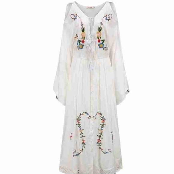 Chic White Floral Maxi Dress- Reversible - Picture 15 of 16